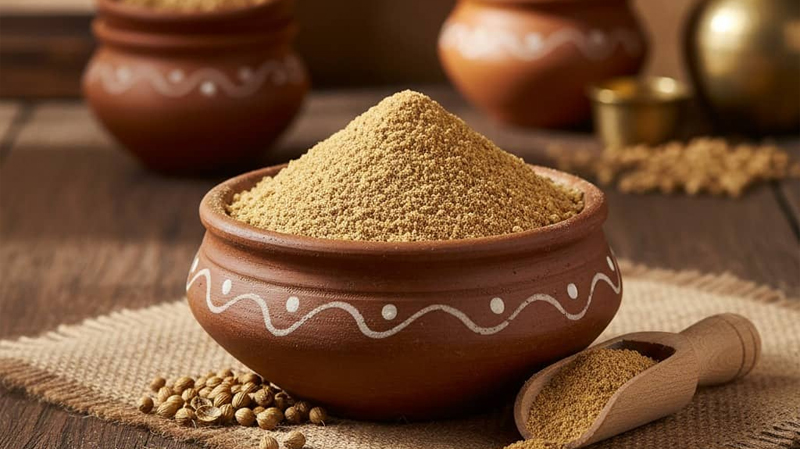 Coriander Powder - Fresh aroma, fine grind.